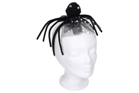 Set karneval - čelenka s ozdobou černý pavouk