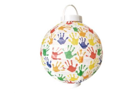 Lampion kulatý 20cm Ruce na baterie (elektrický-lampion)