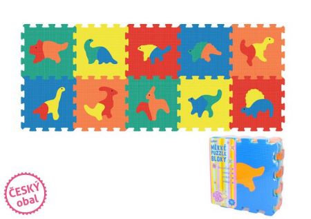 Pěnové puzzle Dinosauři 30x30cm 10ks v sáčku