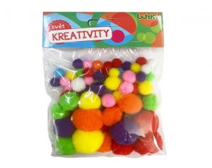 Pom pom mix velikostí, 80ks