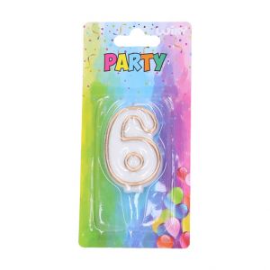 Párty svíčka 6 - zlatá