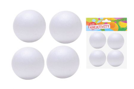 Koule dekorační polystyrénové 7 cm, 4ks