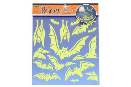 Nálepky na zeď svítící ve tmě 38x31 cm Netopýři HALLOWEEN