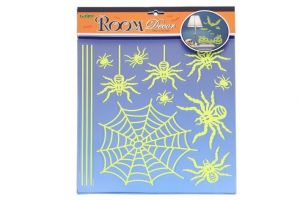 Nálepky na zeď svítící ve tmě 38x31 cm Pavouci HALLOWEEN