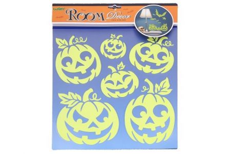 Nálepky na zeď svítící ve tmě 38x31 cm Dýně HALLOWEEN