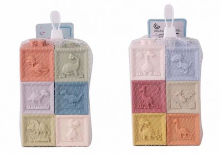 Kostky s dinosaury eko plast set 6 ks 5 cm