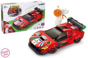 Stavebnice Auto červené RC na dálkové ovládání 17 cm 279 dílků - český obal