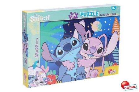 Stitch puzzle oboustranné 35x25 cm 24 dílků