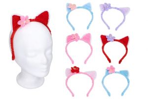 Set karneval - čelenka uši kočka MIX