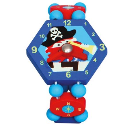 Hodinky pirát dřevěné modré 8cm