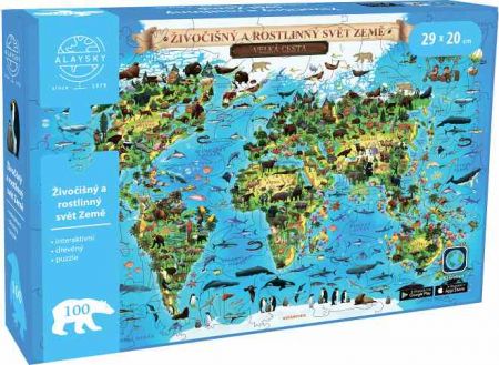 Alaysky's Interaktivní dřevěné puzzle Flora &amp; Fauna A4 AR CZ 100
