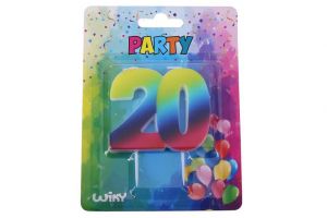 Párty svíčka číslo 20 Duha