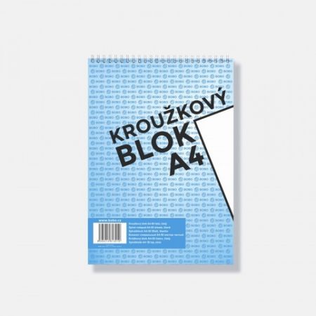 Kroužkový blok horní spirála, A4,50 listů čistý
