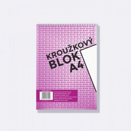 Kroužkový blok horní spirála, A4,50 listů linka