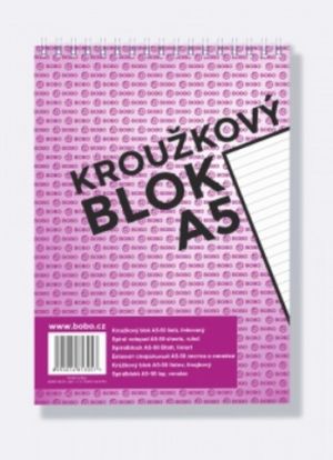 Kroužkový blok horní spirála A5 50 listů linka 13057