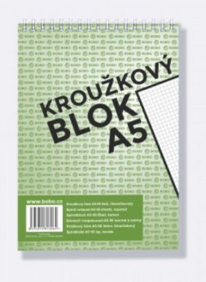Kroužkový blok horní spirála A5 50 listů čtvereček 13064