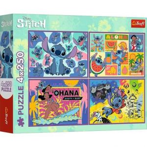Puzzle 4 x 250 dílků Lilo and Stitch