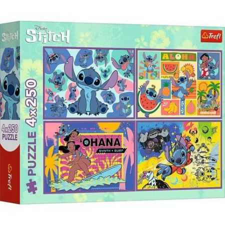 Puzzle 4 x 250 dílků Lilo and Stitch