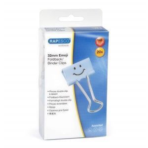 Klipy na dokumenty "Emoji", modrá, 32 mm, RAPESCO