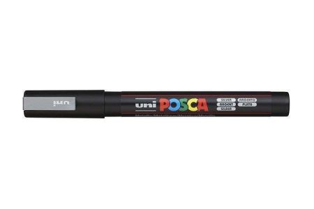 Dekorační popisovač "Posca", stříbrná, 0,9-1,3 mm, UNI