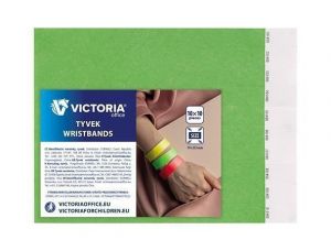 Identifikační náramky, 3/4", neon zelená, tyvek VICTORIA