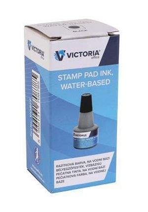 Razítková barva, černá, 30 ml, VICTORIA OFFICE