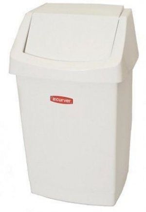 Odpadkový koš, s výklopným víkem, 25 l, CURVER "Click-it" bílý