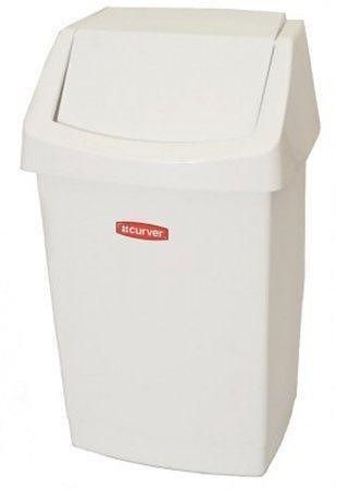 Odpadkový koš, s výklopným víkem, 25 l, CURVER "Click-it" bílý