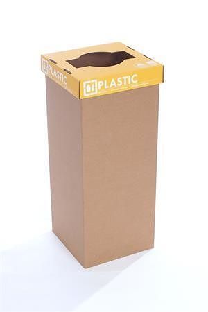 Koš na tříděný odpad "Slim", recyklovaný, anglický popis, žlutá, 60 l, RECOBIN