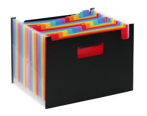 Desky s přihrádkami "Rainbow Class", černá, 25 částí, PP, VIQUEL