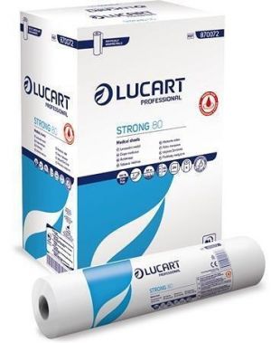 Papír na vyšetřovací stůl "Strong 80", bílá, 2-vrstvý, 59 cm x 80 m, 1 role, LUCART 870072