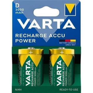 Nabíjecí baterie "Power", Typ D - HR20, 2 ks, 3000mAh, přednabité, bez plastu, VARTA 56720