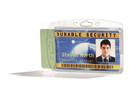 Držák na bezpečnostní karty "ENCLOSED", transparentní, na 2 karty, uzavřené, DURABLE 8924