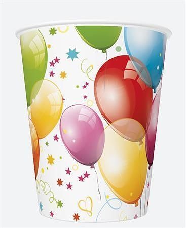 Papírový kelímek "Balloon", 2,5 dl - 8 kusů