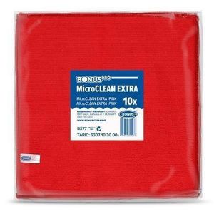 Utěrka "MicroCLEAN Extra", červená, univerzální, 10 ks, 40 x 40 cm, BONUS B277
