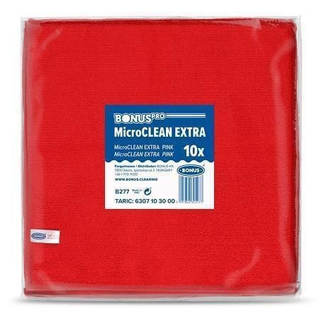 Utěrka "MicroCLEAN Extra", červená, univerzální, 10 ks, 40 x 40 cm, BONUS B277