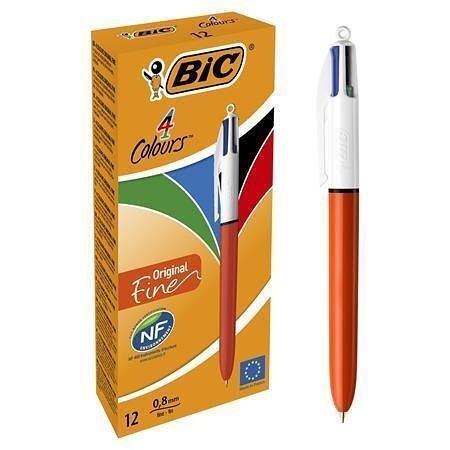 Kuličkové pero "4 Colours Original", čtyři barvy, 0,32 mm, zatahovací, BIC 982867