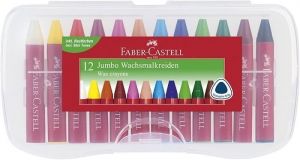 Voskovky "Jumbo", 12 barev, trojhranné, FABER-CASTELL 120011