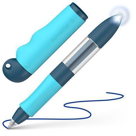Bombičkový roller "Base Senso", modro - tyrkysová, M, s výstražným světýlkem, SCHNEIDER 18