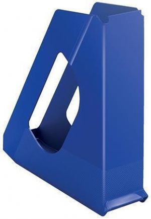Stojan na časopisy "Europost", modrá, 68 mm, plast, ESSELTE