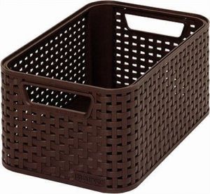 Košík, umělý ratan, 7 l, čokoládově hnědý, CURVER