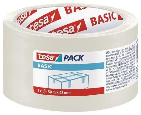 Balící páska "Basic 58572", průhledná, 48 mm x 50 m, TESA