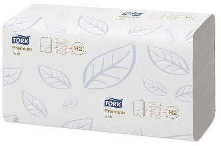 Ručníky, papírové, skládané, systém H2, TORK "Premium Interfolded", extra white