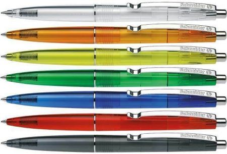 Kuličkové pero "K20", mix barev, stiskací mechanismus, modrá, SCHNEIDER