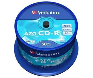 CD-R 700MB, 80min., 52x, DLP Crystal AZO, Verbatim, 50-cake