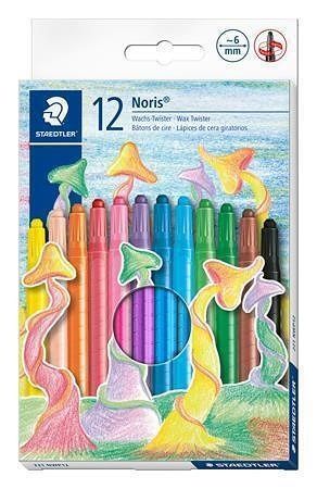 Voskovky "Noris Club", 12 barev, vytáčecí, STAEDTLER