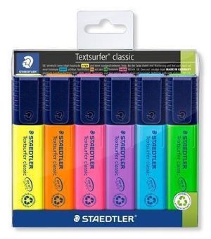 Zvýrazňovač "Textsurfer classic 364", sada, 6 barev, 1-5 mm, STAEDTLER