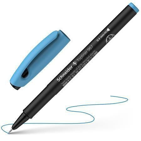 Liner "Topliner 967", tyrkysová, 0,4mm, SCHNEIDER