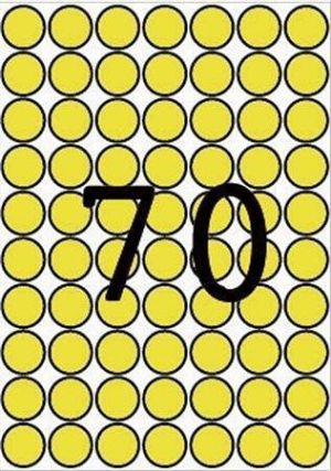 Etikety, kruhové, žlutá, průměr 19mm, 560 ks/bal., A5, APLI