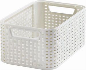 Košík, umělý ratan, 7 l, krémový, CURVER